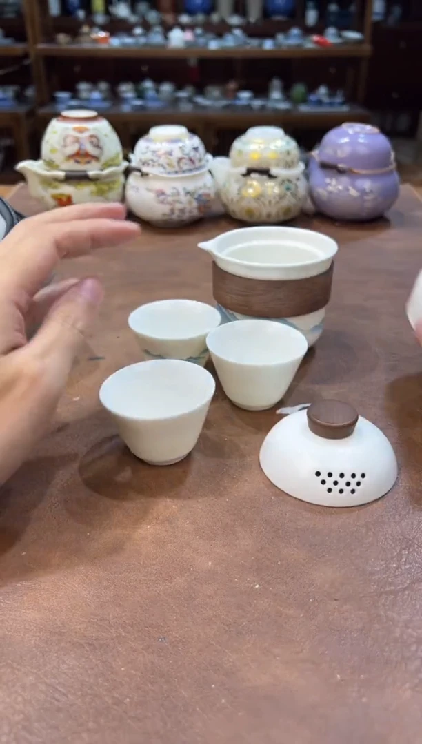 真的很便宜超好看会开片的旅行茶具