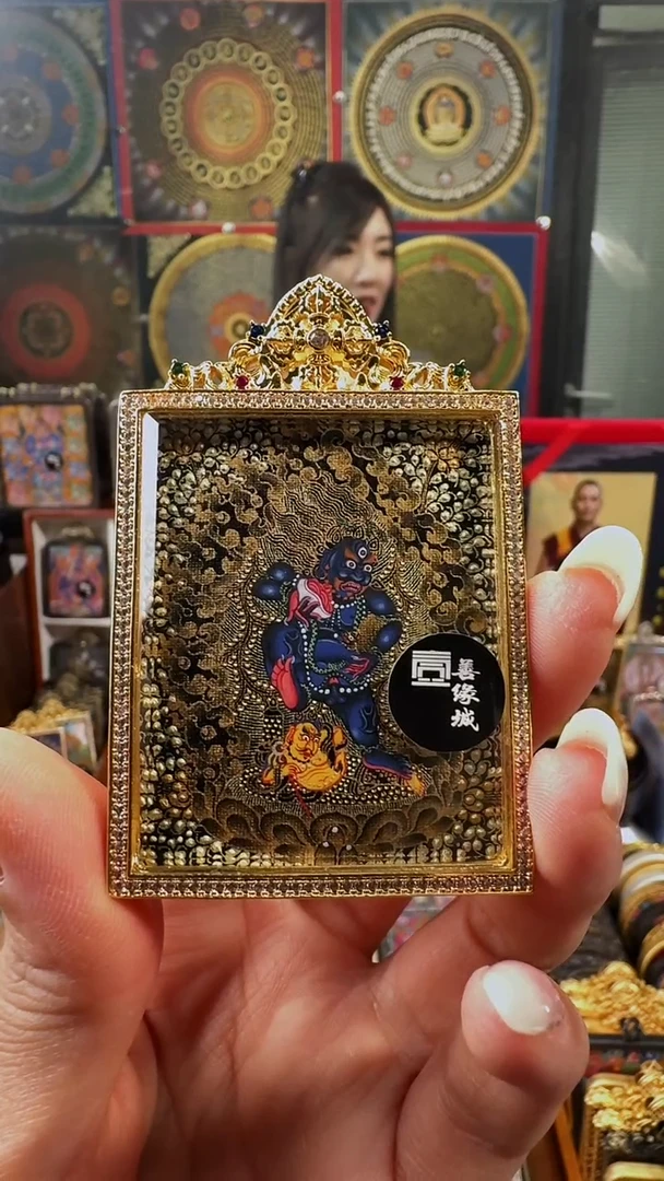 吊坠漆****漆壹善缘城手绘唐卡黑C