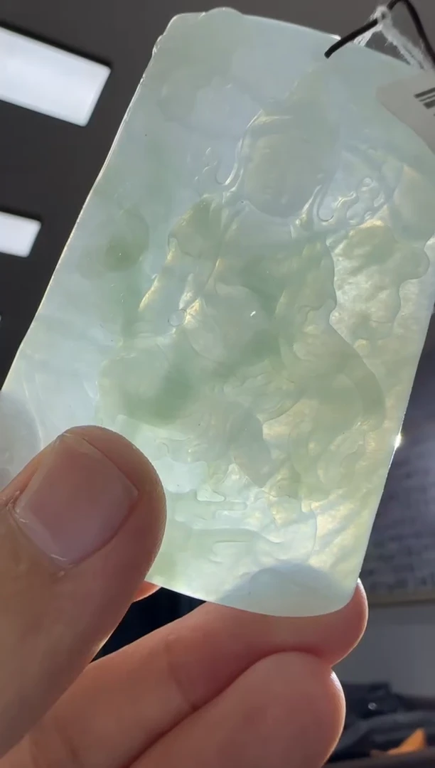 颈饰未镶嵌翡翠天然翡翠A货孤品一件