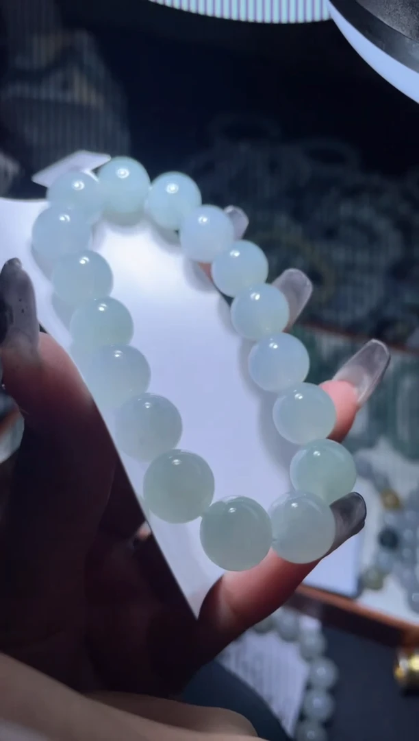 定制翡翠未镶嵌天然缅甸A货翡翠手串21