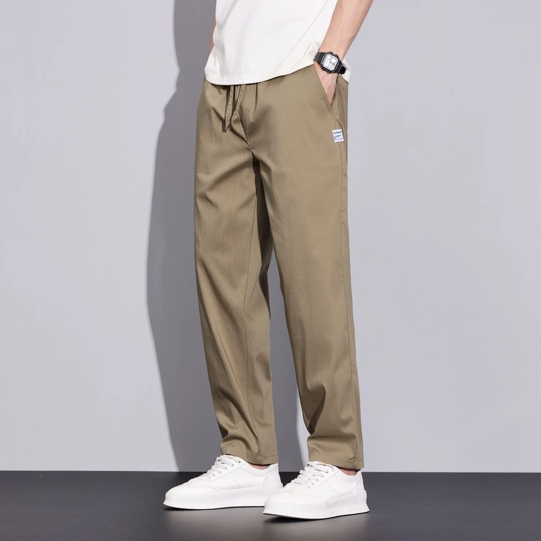 衣时购夏季新款垂感直筒裤薇锥男装舒适休闲裤百搭微哈休闲长裤