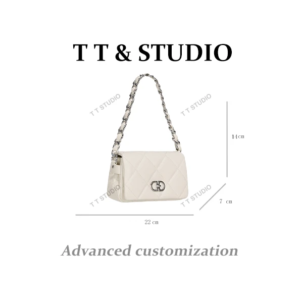 【TT Studio】GQ-8875-米白 RAIN.CUN简约腋下斜跨轻奢女包