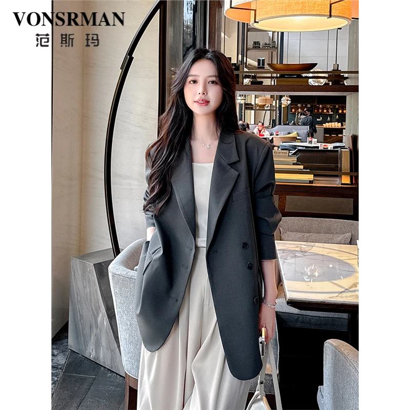 韩版爆款西装外套女2025春秋新款百搭气质上衣高级感宽松休闲西服