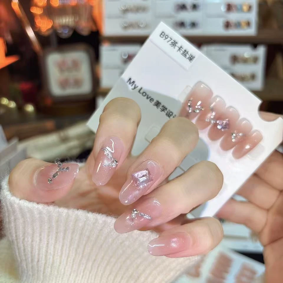 B97【茶卡盐湖】新年款纯手工秋冬显白气质穿戴甲