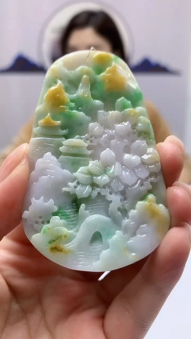 【闪购商品】定制翡翠未镶嵌4829ms-毛货挂件山水131