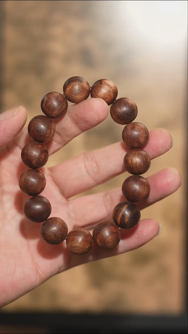 手串/手链降真香蓬**人海南降真香15mm圆珠单圈手串