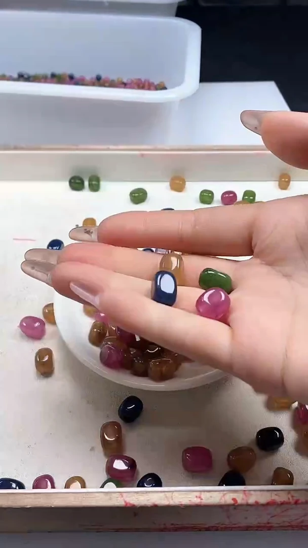 【闪购商品】碧玺颈饰未镶嵌W201碧玺随形12mm*5颗