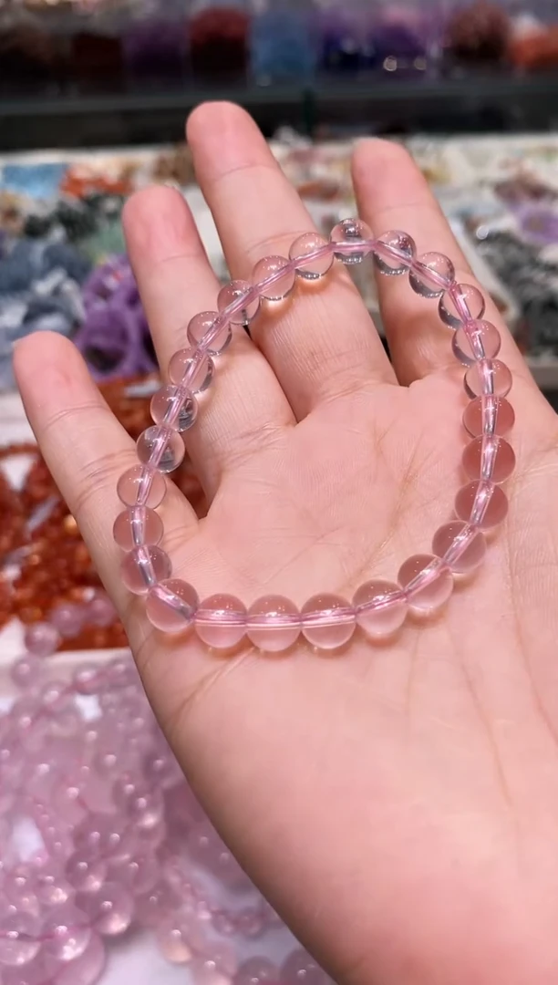 未镶嵌手链水晶多样性发其一粉水晶7+