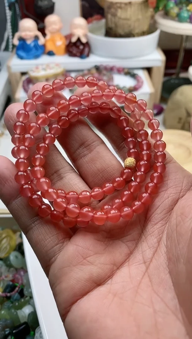【闪购商品】南红玛瑙手链银S925镶嵌140一个