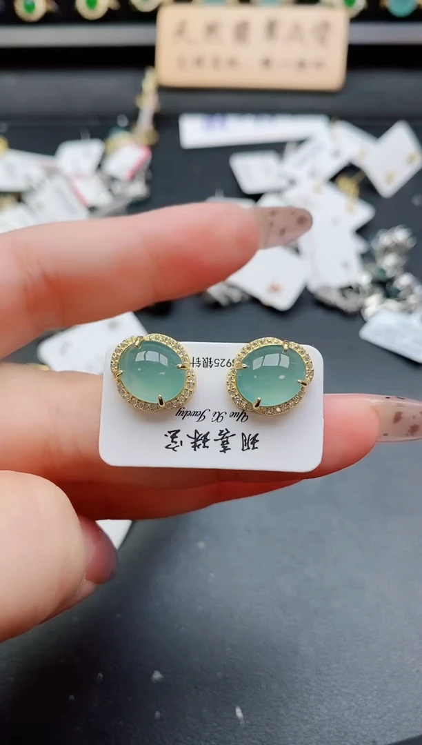银S925镶嵌戒指翡翠1