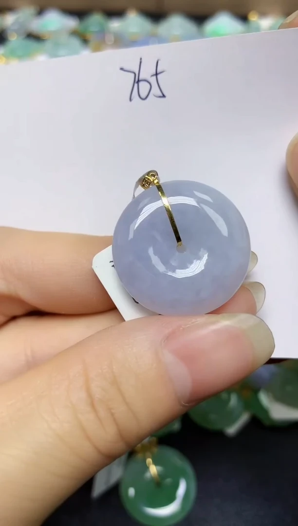 翡翠18K金镶嵌颈饰 天然翡翠A货