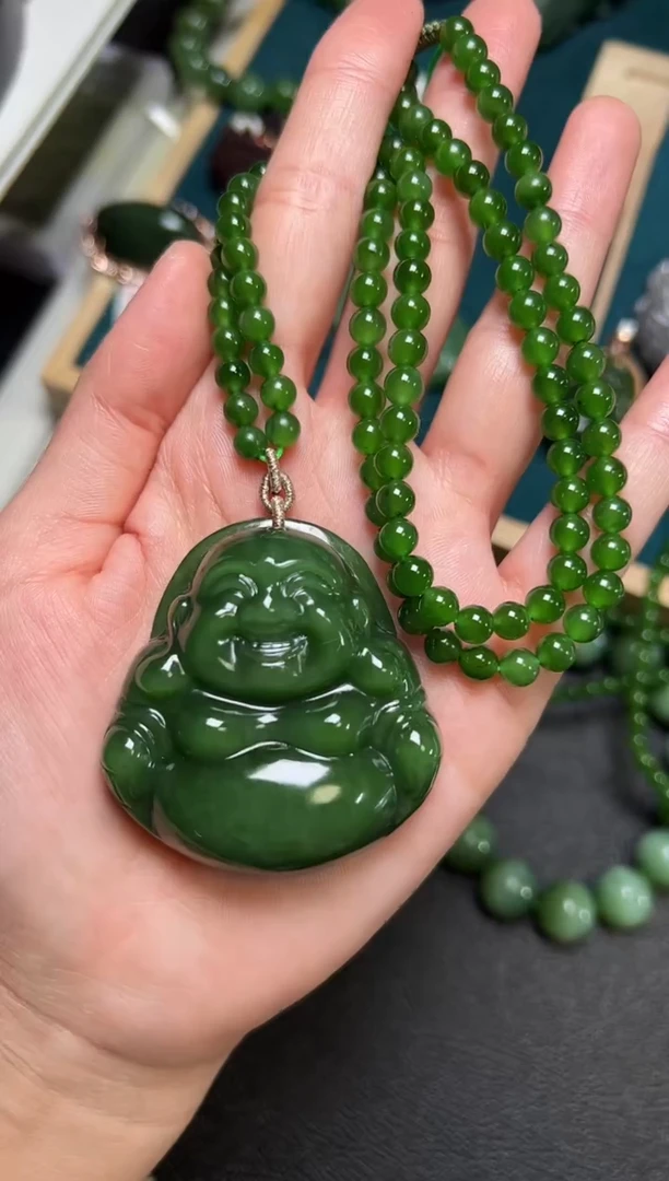 【闪购商品】和田玉（碧玉）颈饰未镶嵌碧玉48×51×17左右