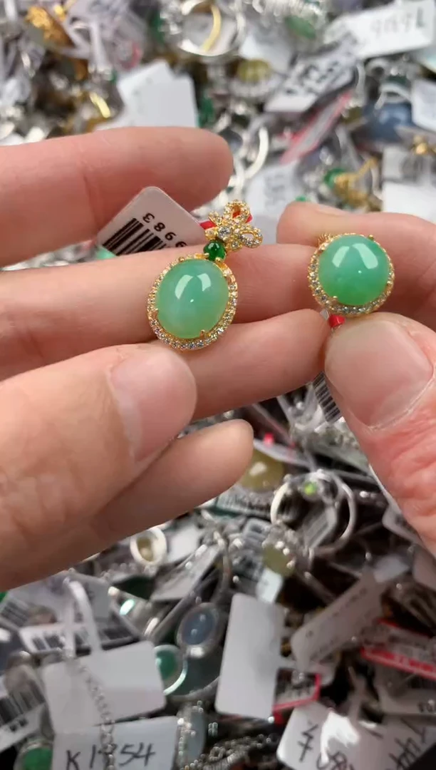 银S925镶嵌戒指翡翠3333----2