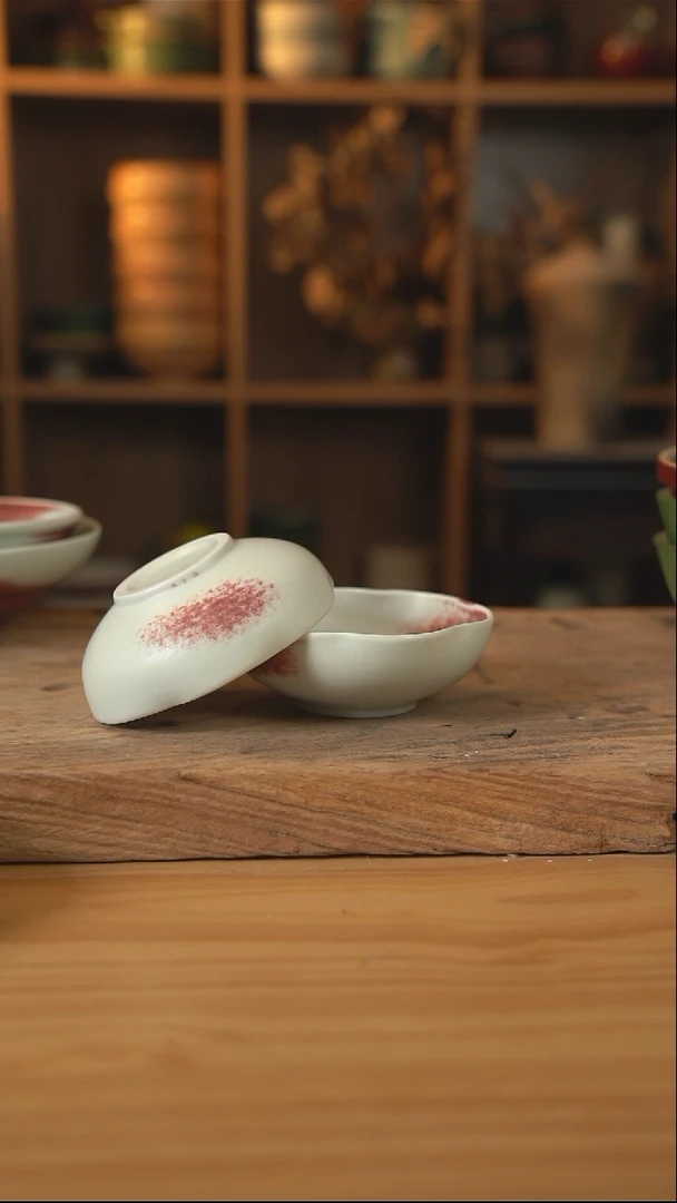 郎红系列的花口米饭碗2个