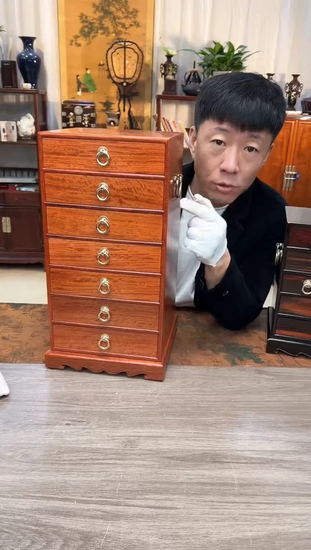 【闪购商品】花梨木类成套家具缅花 全独板七斗柜48*25*24