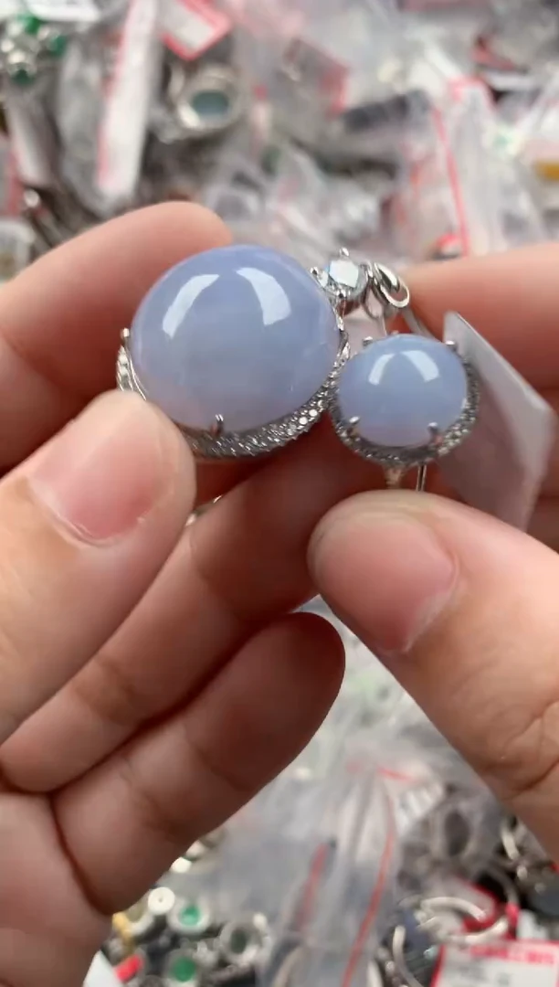 银S925镶嵌戒指翡翠222   2