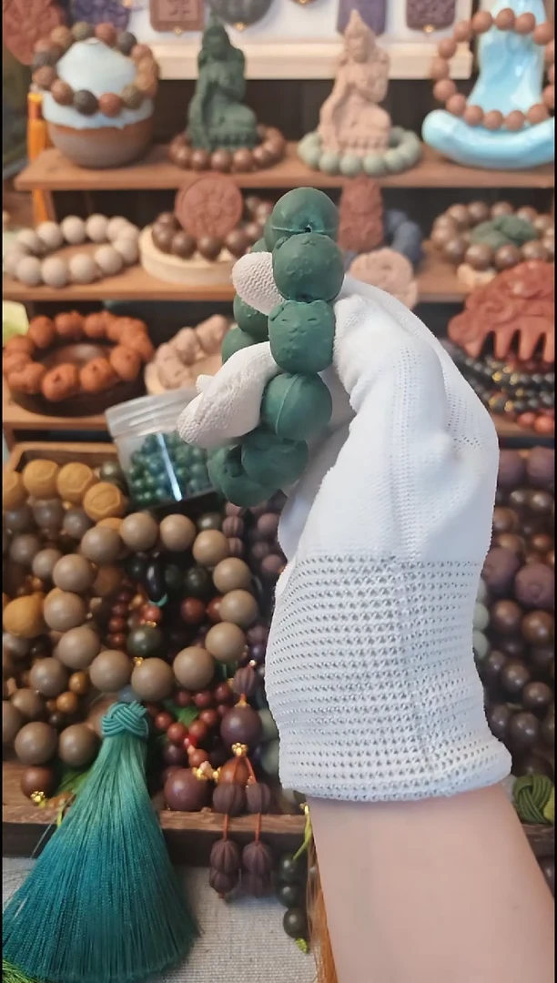 泥塑茉莉龙井猫咪手串一条