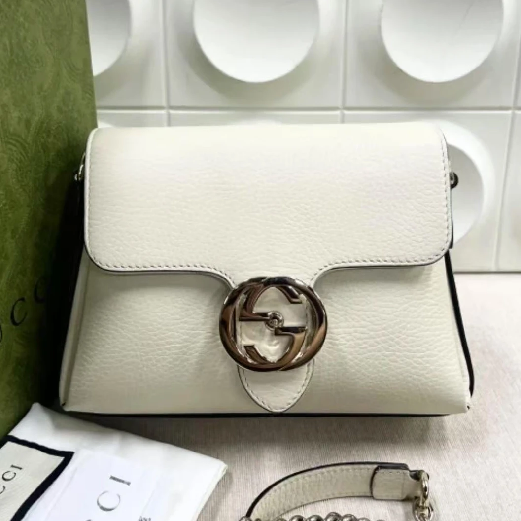 95新 GUCCI/古驰 思斯专属 古驰白色风琴邮差 THHZ3578