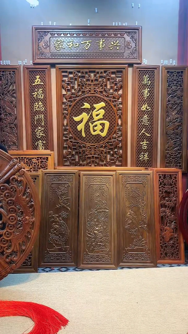 香樟木木雕款香樟木三件套120*140仿古色