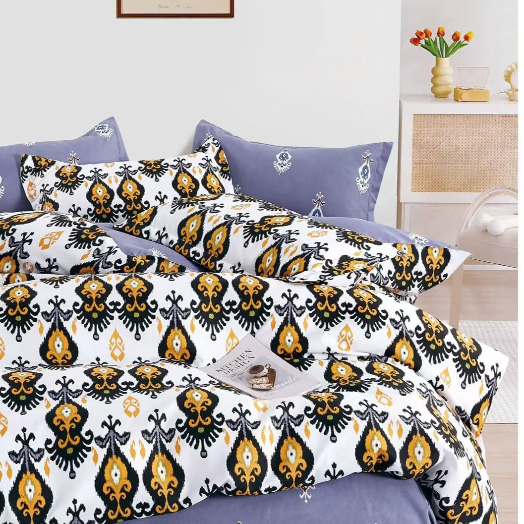 【新款民族风加厚四件套】艾德莱斯印花亲肤保暖四件套-新疆包邮！