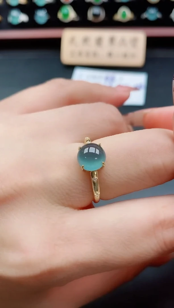 银S925镶嵌戒指翡翠1