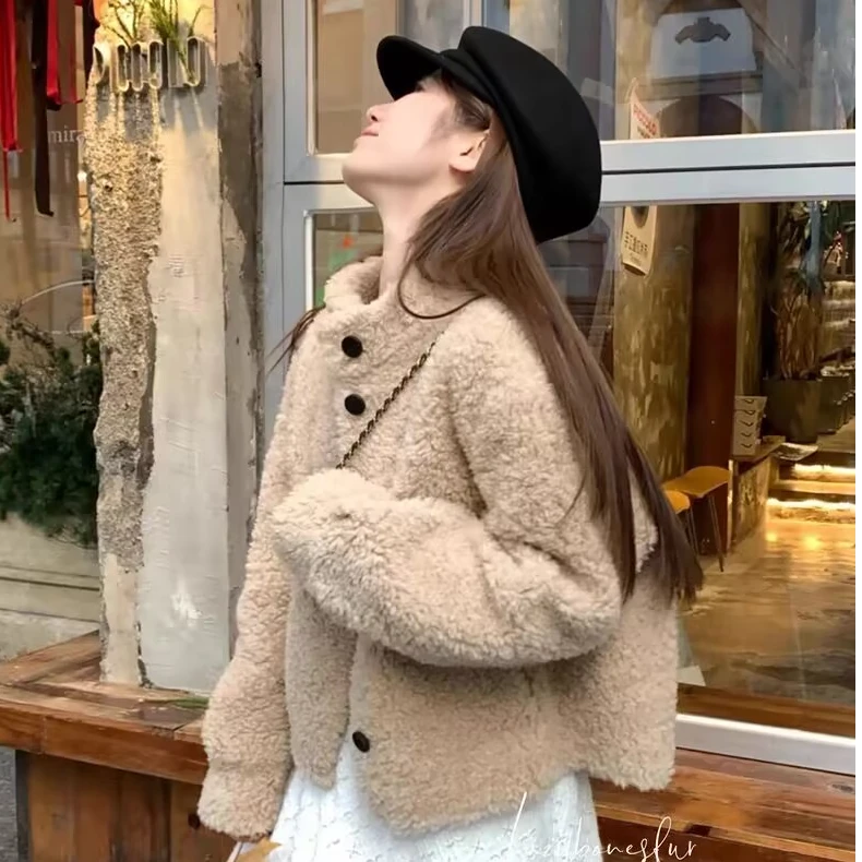 新款环保仿羊羔毛皮毛一体马甲女秋冬加厚中长款毛毛外套女