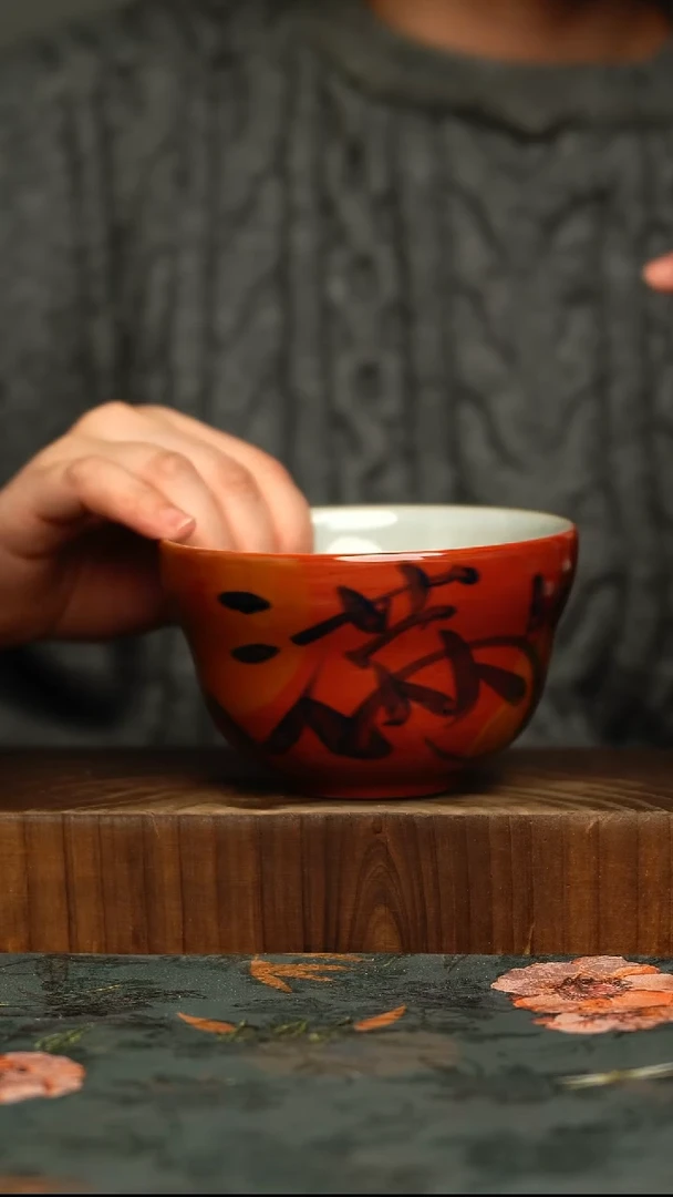杯釉下彩手工手绘同款陶器