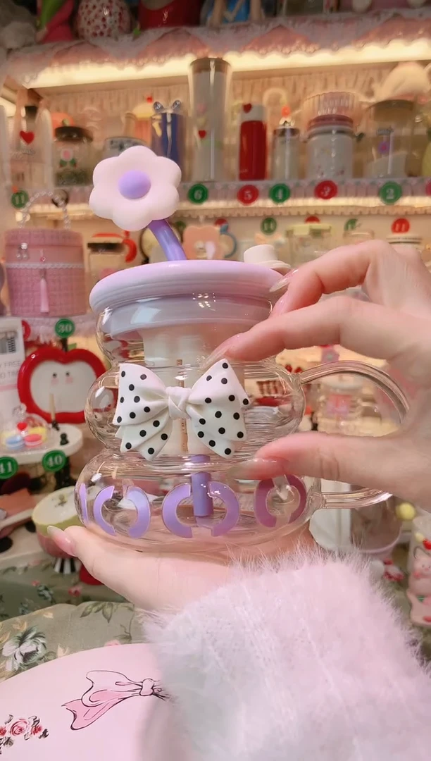 【闪购商品】摆件大容量吸管杯紫开播福利，数量不多，快抢！