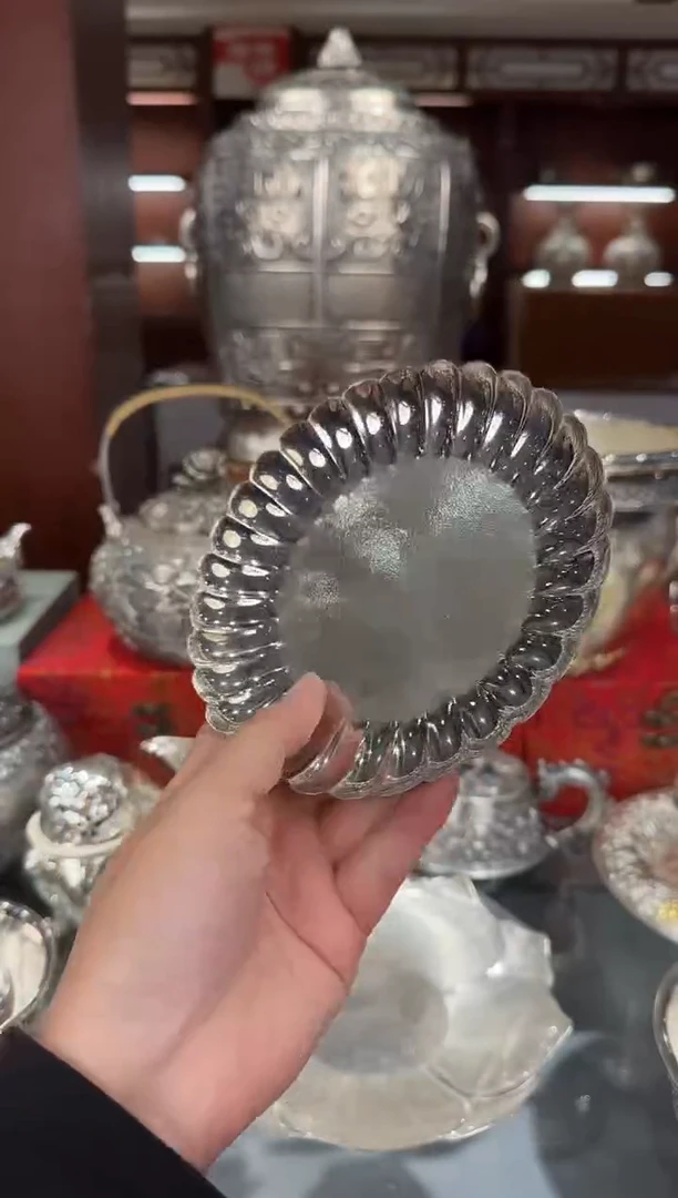 足银手工精工高抛光壶承