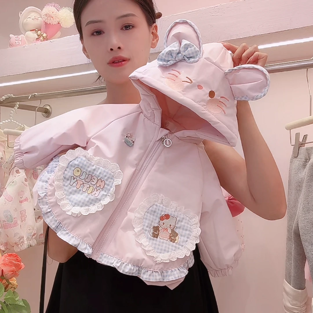 N55 秋冬季新款女童韩版时尚卡通洋气女宝宝加绒加厚外套
