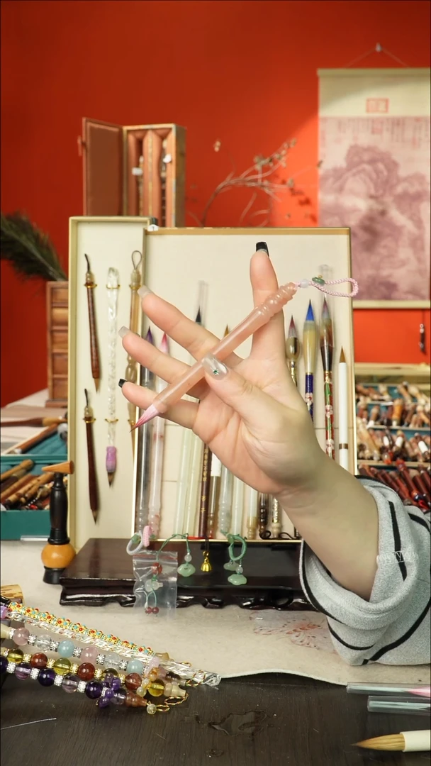 5号闪孤品高货毛笔链接 清水试笔 蘸墨不退