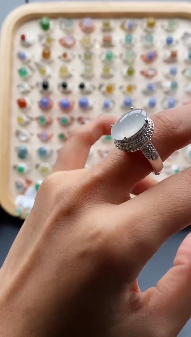 【闪购商品】翡翠戒指未镶嵌缅甸天然A货翡翠333 10+8