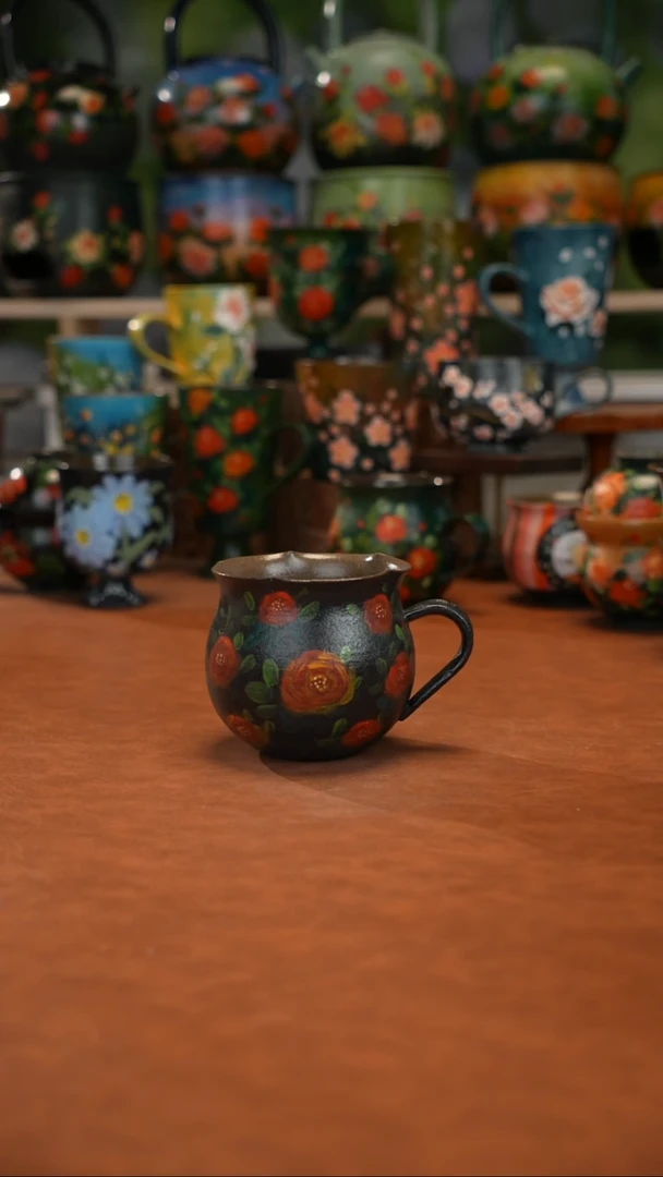 紫砂油画手绘釉下彩