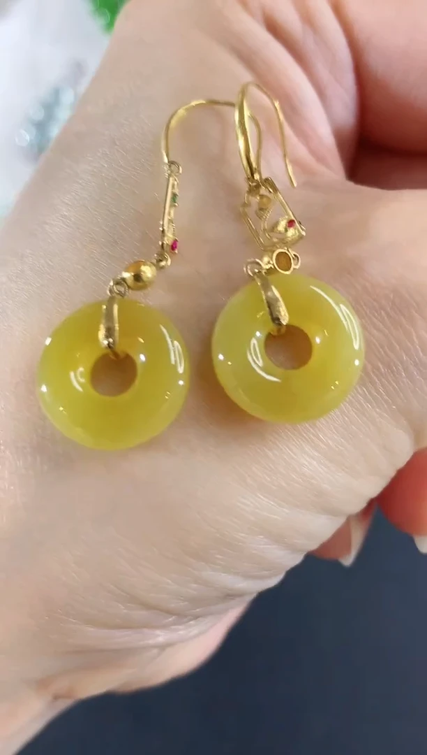 18K金镶嵌翡翠耳饰116|