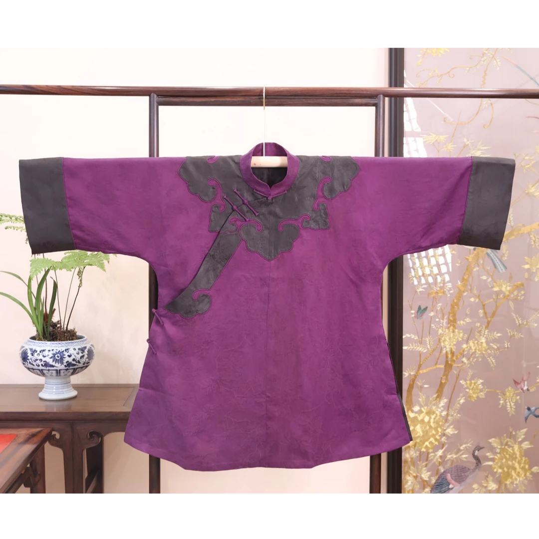 【紫意】葳蕤国风中式服装立领斜襟上衣女服（衣长80胸围120领围42）
