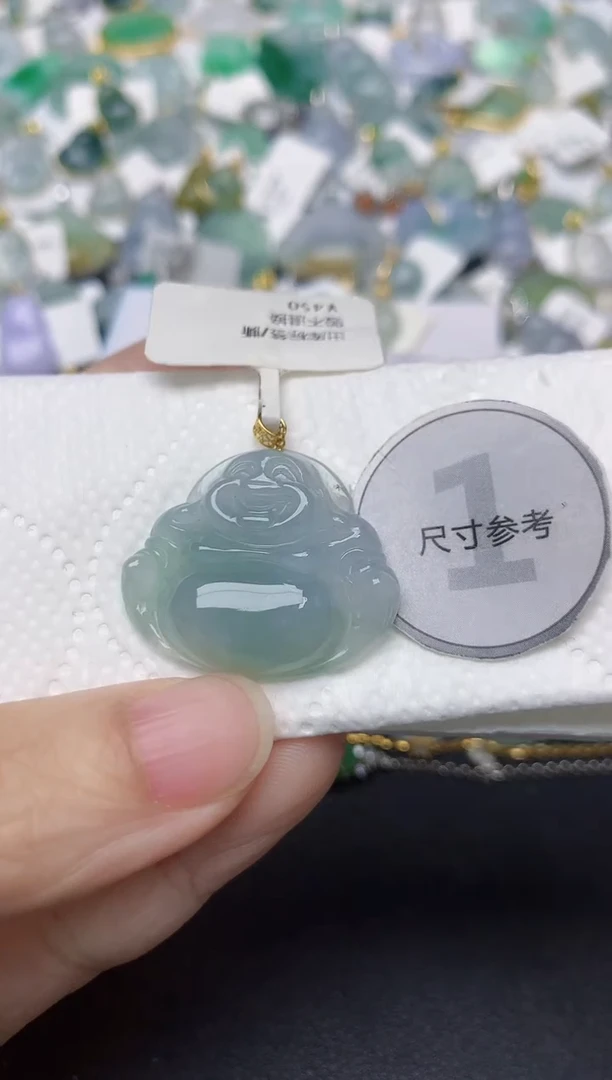 颈饰18K金镶嵌翡翠天然缅甸A货翡翠