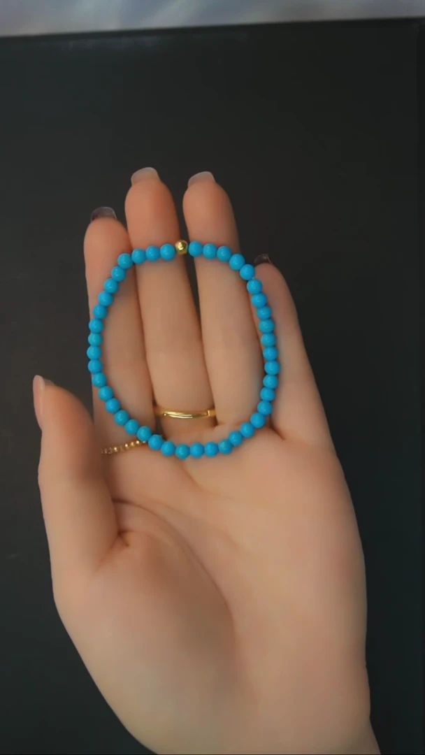 【闪购商品】绿松石手链18K金镶嵌发货一件