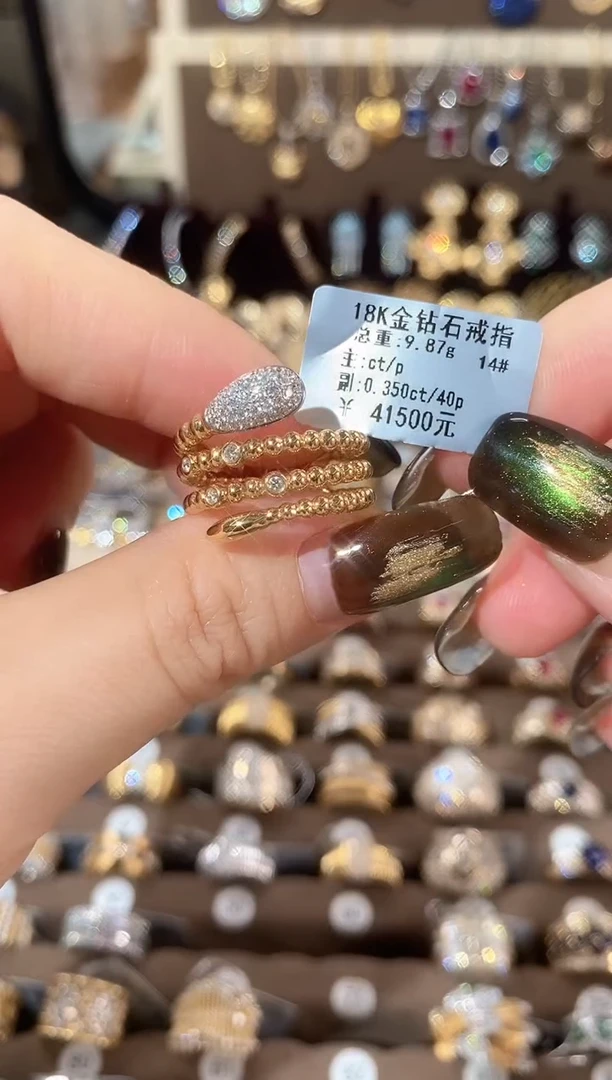 18K金镶嵌戒指/指环钻石18K金钻石戒指14