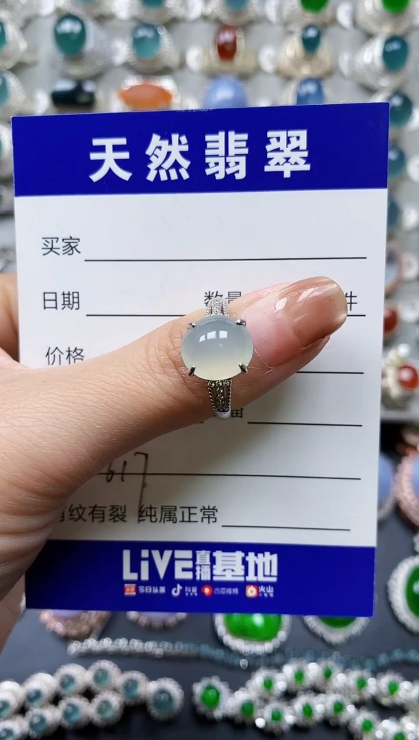 【闪购商品】翡翠戒指银S925镶嵌0617