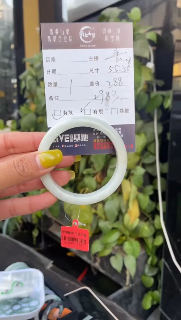 【闪购商品】翡翠手镯未镶嵌C 55-56正圈2983