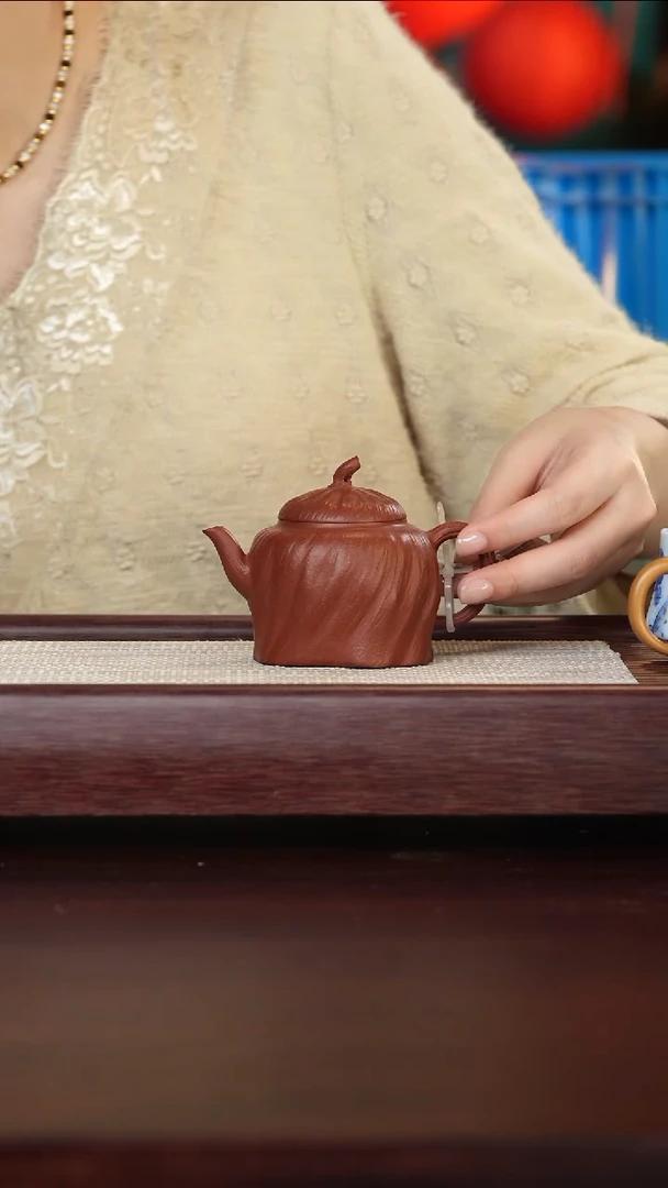 【闪购商品】紫砂壶40号TT朱泥南瓜190c