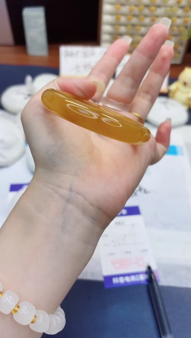 未镶嵌手镯石英质玉482-财气镯-圈口53