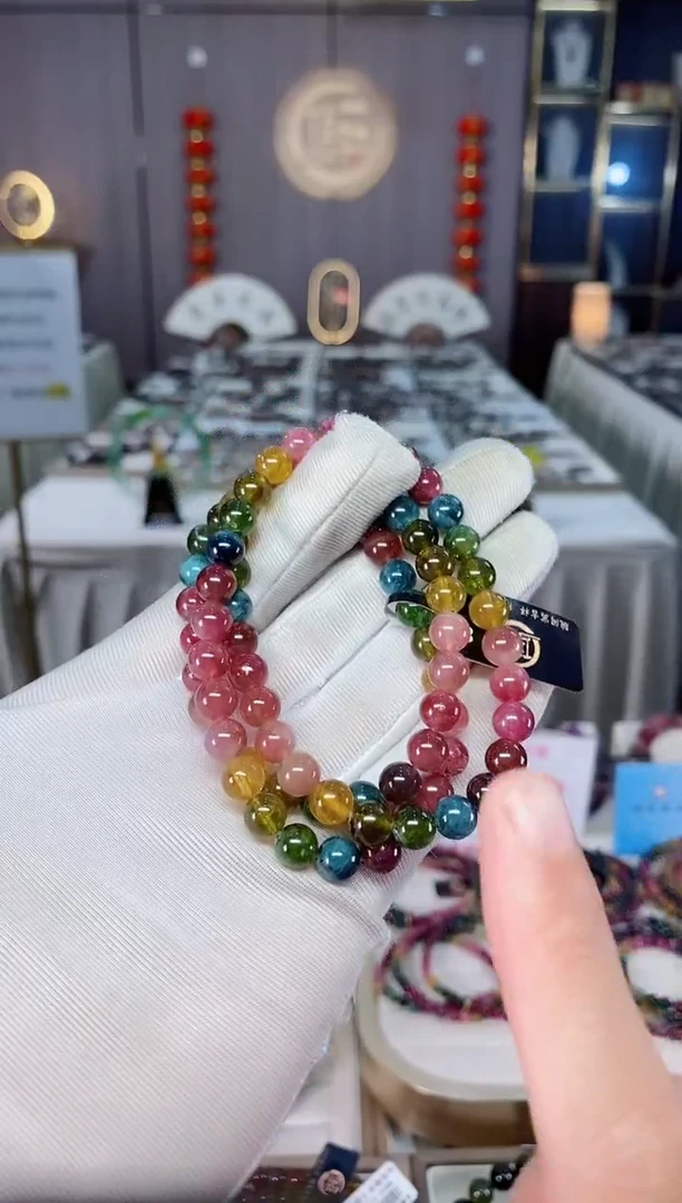 老矿碧玺三圈手串7mm+未镶嵌碧玺（多样性发一条）xion