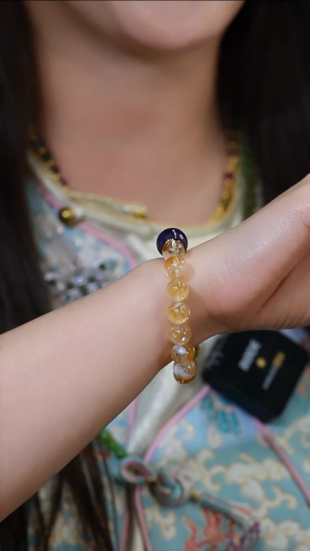 【闪购商品】黄晶手串银S925镶嵌0209 03