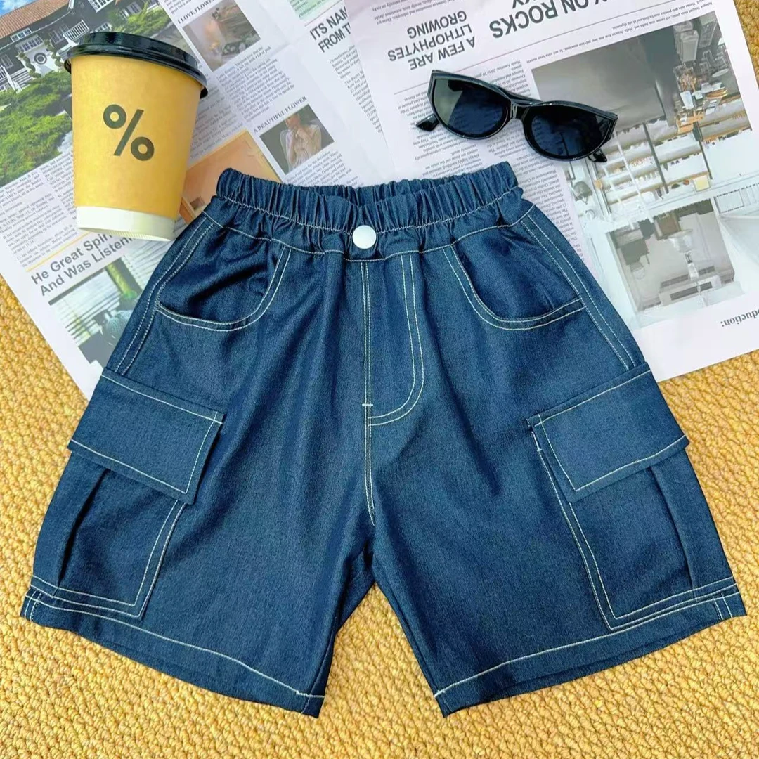 儿童工装免皱薄款垂感牛仔短裤