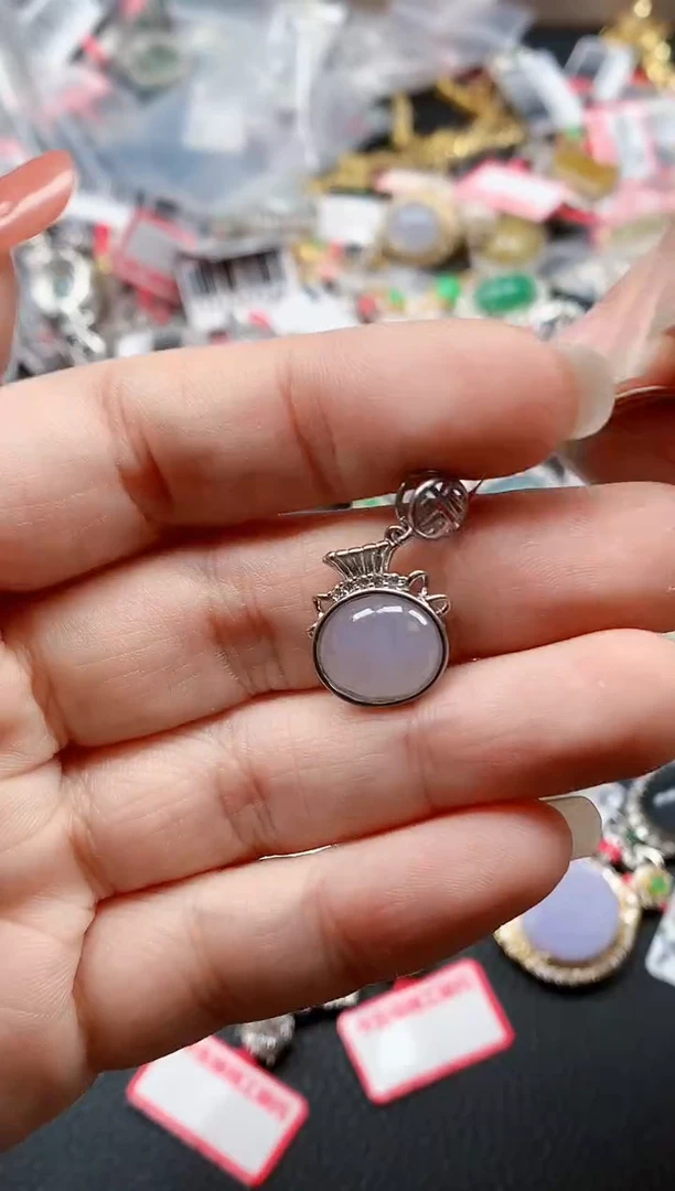 银S925镶嵌戒指翡翠天然A货缅甸翡翠