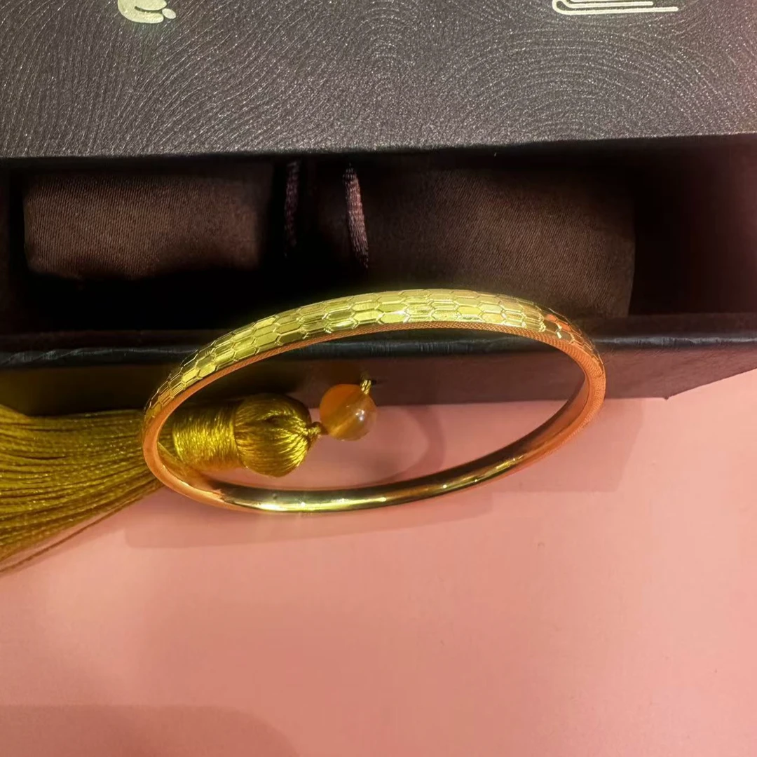 足金蛇灵手镯传承精美光面素款气质亮面