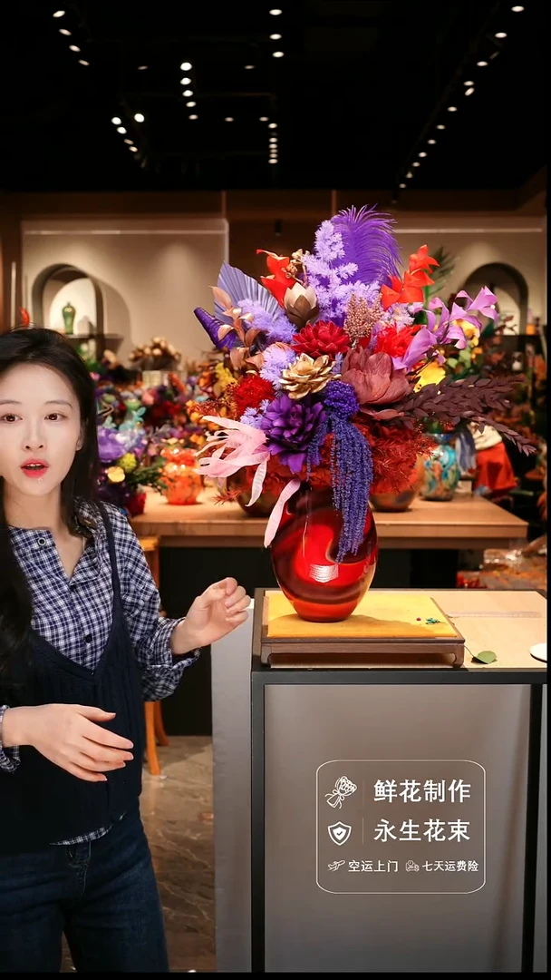 手工艺品琉璃手工花器花束空运包邮送货上门-以图片为准