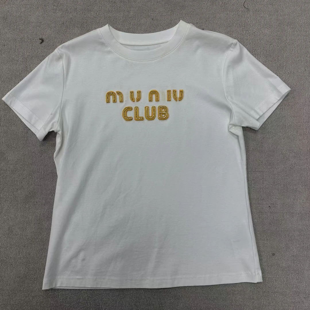 喵喵家   早春休闲经典时尚白色小版纯棉圆领女士T恤