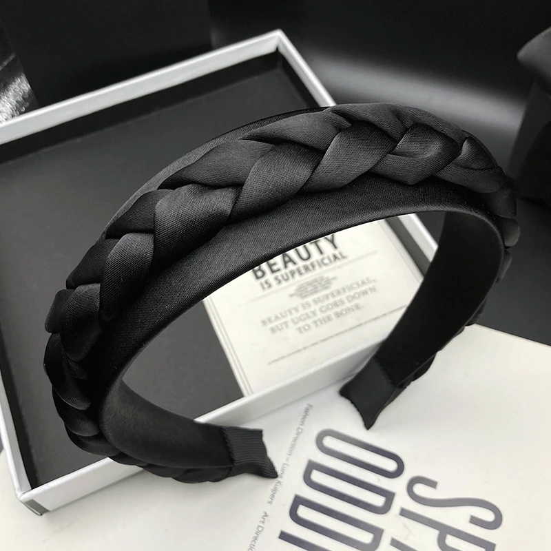 新款复古百搭女发捆编织时尚日韩发箍网红饰品复古黑色头箍纯色
